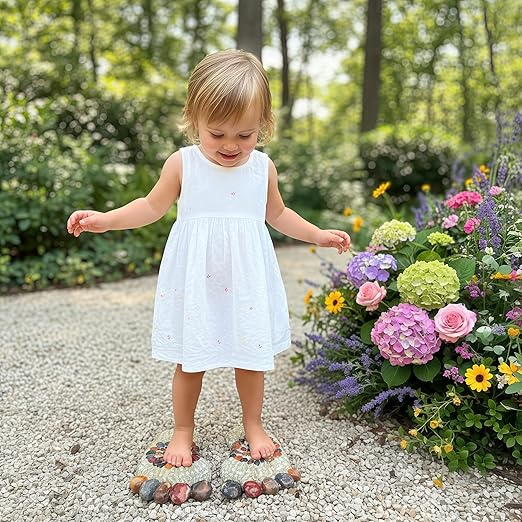 Outdooor Stepping Stones - Decorative Garden Stones for Patio, Deck, Garden or Sidewalk Faux Cobblestone Stepping Stones (Set of 2#B