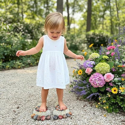 Outdooor Stepping Stones - Decorative Garden Stones for Patio, Deck, Garden or Sidewalk Faux Cobblestone Stepping Stones (Set of 2#B
