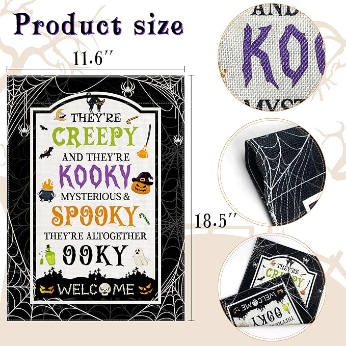 OHOME Halloween Party Decorations - Welcome Garden Flag | Halloween Decorations for Outdoor Indoor Outside - Trick or Treat Banner for Garden Porch Patio Lawn Yard Party Favors Supplies,12x18 Inch