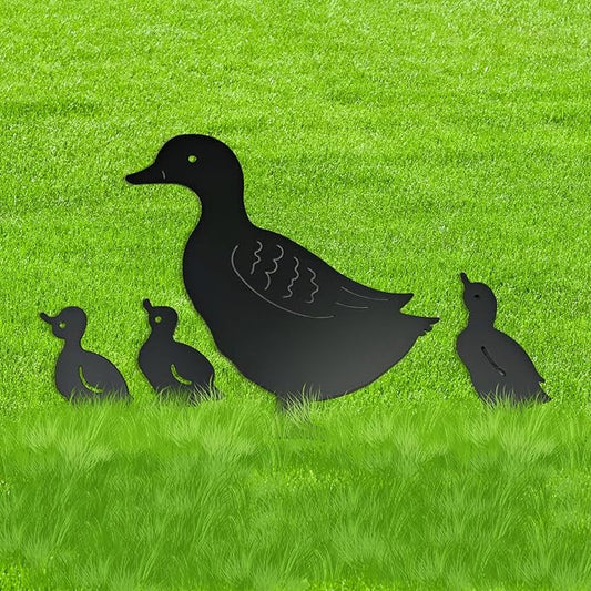 Premium Metal Duck Yard Art, Rustproof Black Silhouette Animal Stake for Garden, Lawn & Patio, Weather Resistant Farmhouse Outdoor Decor