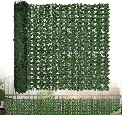 Artificial Ivy Privacy Fence Screen: 60"x 200" (84 Sqft) Anti-Ultraviolet Artificial Hedge Grass Wall, Used for Indoor and Outdoor Green Background, Garden Greening Decoration