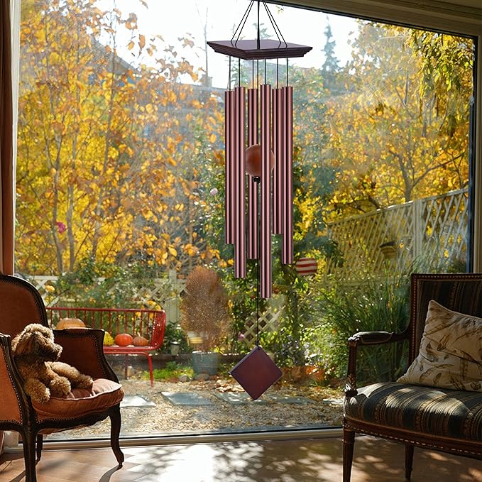 39" Deep Tone Large Wind Chimes for Outside Clearance, Memorial Sympathy Wind Chimes Outdoor for Porch Garden Yard Decor Patio,Sympathy Gifts for Loss of Loved One,Dark Brown