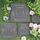 Personalized Garden Stone, Mothers Day & Grammy Gifts, Custom Birth Month Flower, Birthstone Gifts for Her & Mom
