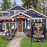 250 Anniversary USA Garden Flag, 4th of July Garden Flag America Patriotic Banner 250 Years of Freedom Yard Sign Eagle Design Double-Sided Waterproof 1776-2026 Commemorative Flag 12x18 Inch