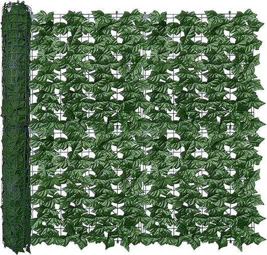 ODTORY Artificial Ivy Privacy Fence Wall Screen,40X160 in UV-Anti Faux Greenery Backdrop Ivy Vine Leaf Hedges Fence Panels for Patio, Balcony, Garden, Backyard Indoor Outdoor Green Wall Decor