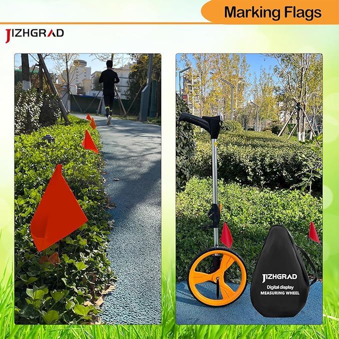 50Pack Red Marking Flags, JIZHGRAD 15x4x5 Inch Marker Flags Use for Yard & Lawn, Boundary & Dog Training, Survey & Landscape, Sprinkler & Surveyor, Garden & Construction, High Visibility, Sturdy, Versatile, UV & Weather Resistant