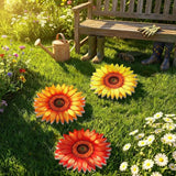 Fiwochic 3 Pack Sunflower Stepping Stones for Garden 9.8 Inch Wooden Dimensional Outdoor Decorative Pavers Stones for Patio Walkway Yard Art Decor, 3 Colorful Color
