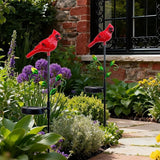 2 Pack Cardinal Garden Decor Red Bird Figurine Solar Lights Garden Stakes Decorative, Cardinal Outdoor Decor for Yard Patio Porch Lawn Ornaments Christmas Memorial Gifts Cemetery Decorations