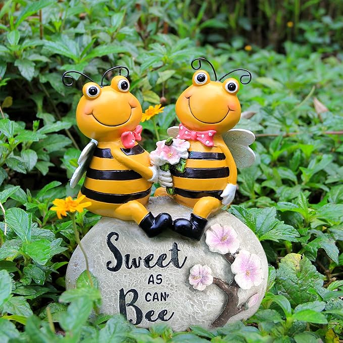 Bee Statue for Garden decor,Honey Bee Gifts Spring Decor for Outdoor,Bumle Bee Figurines Decoration for Garden Patio Yard Lawn&Indoor Table Shelf Kitchen Home Decor,Best Gifts for Lovers women
