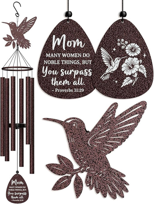 Aurahouse Mothers Day Birthday Gifts for Mom, 37'' Mom Wind Chimes, Christian Gifts for Moms, Mother Birthday Gift from Daughter Son, Religious Christmas Valentines Day Presents for Moms