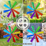 COOZZYHOUR 42 Inch Glass Rainbow Wind Spinners,Outdoor Yard Metal and Glass Windmill Garden Stake, Wind Sculptures for Yard and Garden Lawn Patio Decoration-Rainbow