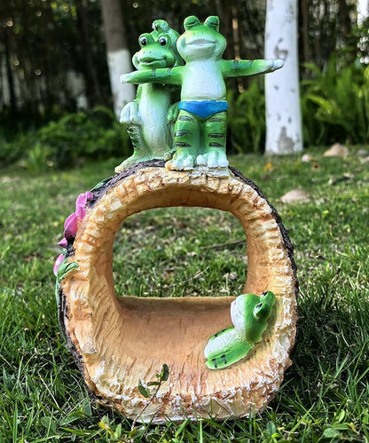 Decorative Gutter Downspout Extensions Statue,3" x 4" Downspout Extension Sculpture,Frog Decorative Rain Gutter Downspout Extension Figurine Decor Sculpture for Lawn Yard