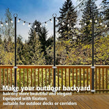 10Ft String Light Poles 8 Pack,Light Poles for Outside Lights,Outdoor with Fence Brackets Hanging Lights,Metal Stand Deck Patio Backyard