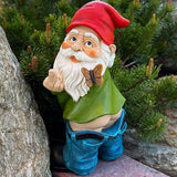 Mood Lab Garden Gnome - Pants Down Gnome with Middle Finger - 9.3 Inch Tall Outdoor or Indoor Decor