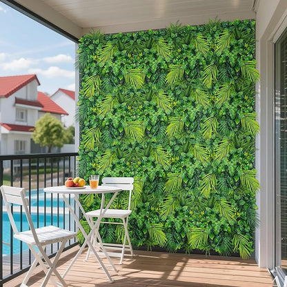 Grooy 20"X20" Artificial Grass Wall, 12PCS Boxwood Hedge Panels UV-Protected Greenery Privacy Hedge Screen, Grass Backdrop Wall for Indoor Outdoor Patio Balcony, Party Garden Fence Decor