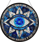 Evil Eye Suncatcher Stained Glass Window Hangings for Women Mom Red Birds Sun Catchers Colorful Ornament Bird Lovers Gift Gifts for Women Mom Wife