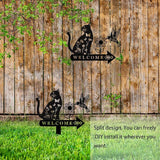 Cat Garden Decor for Outside Metal Cats Silhouette Statues Garden Stakes Yard Sign Art Decorations for Outdoor Patio Lawn Ornaments Birthday Gift for Cat Lovers Women Mom