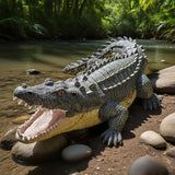 13" Real Crocodile Statue, Outdoor Lawn Crocodile Sculpture,Garden Sculptures & Statues Ornament, Pond Animal Statues, Crocodile Decor Perfect for Home Garden, Patio, Backyard