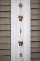 Good Directions 474P-8 Buddha Head Rain Chain 8-1/2 Feet Long, 12 Large Figures,100% Pure Copper