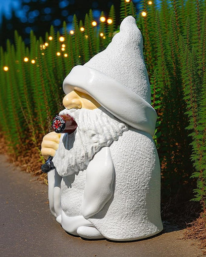 Leverse Whimsical Garden Gnome Statue with Shovel - 5.9 Inch Resin Outdoor Decor, Waterproof White Figure for Yard & Patio (Shovel)