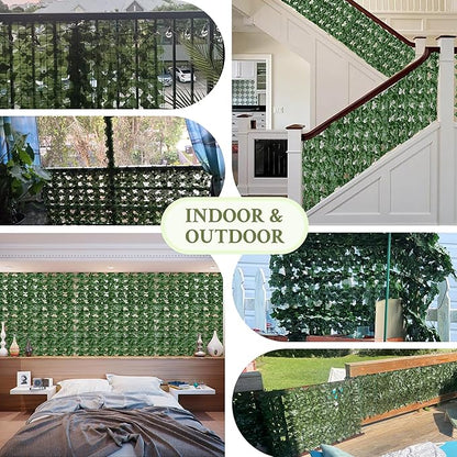 ODTORY Artificial Ivy Privacy Fence Wall Screen,40X120 in UV-Anti Faux Greenery Backdrop Ivy Vine Leaf Hedges Fence Panels for Patio, Balcony, Garden, Backyard Indoor Outdoor Green Wall Decor