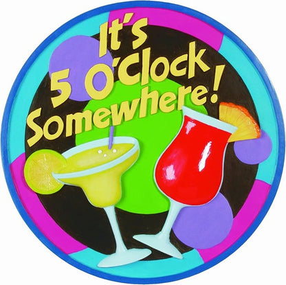 Spoontiques - Garden Décor - It's 5:00 Somewhere Stepping Stone - Decorative Stone for Garden