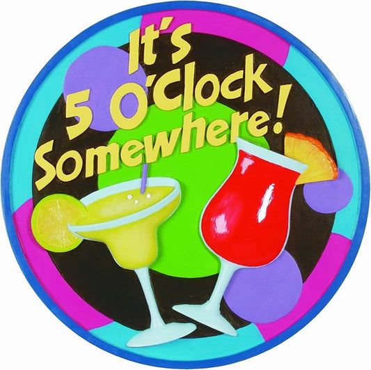 Spoontiques - Garden Décor - It's 5:00 Somewhere Stepping Stone - Decorative Stone for Garden