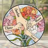 Personalized Mothers Day Stained Glass Gifts for Mom, Custom Name Windows Hanging, Suncatcher Ornament Decor Gift from Daugher Son Husband
