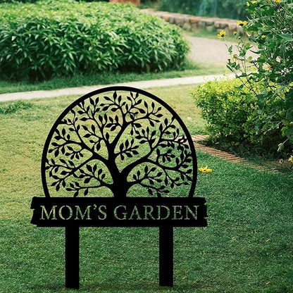 Personalized Garden Sign with Tree Of Life Design, Custom Garden Stake with Nature, Customized Garden Gift, Farmhouse Flower Garden Decor for Outside, Gardening Decor Gifts for Gardeners, Backyard Art