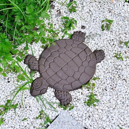 Sungmor Cast Iron Turtle Stepping Stones, Sturdy Metal Stepping Mat for Front Door, Outdoor Walkway Decorative Statue, Garden Path Pavers for Yard Lawn Landscaping