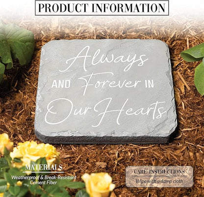 Pavilion Gift Company 25323 Always & Forever-7.75" x 7.75" Garden Stone, Light Gray, White