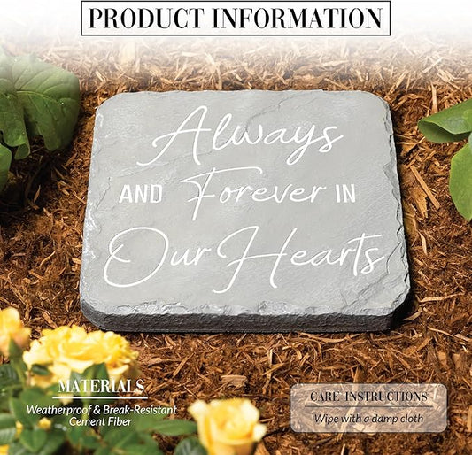 Pavilion Gift Company 25323 Always & Forever-7.75" x 7.75" Garden Stone, Light Gray, White