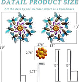 COOZZYHOUR 39" Bee Wind Spinners Metal Garden Stake-Outdoor Yard Windmill-Wind Sculpture Yard Art Decorations for Patio,Lawn & Garden