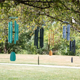 Woodstock Chimes Bells of Paradise Medium 32" Blue Outdoor Memorial Gift, Wind Chimes for Backyard, Porch, Garden Patio Décor, Deep Tone Windchime BPMBL