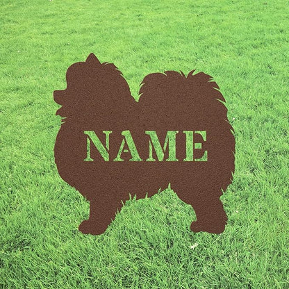 Custom Pomeranian Copper Garden Statue Stake,Custom Pomeranian Outdoor Yard Art Decor,Memorial Remembrance Sculpture for Yard Garden Porch Lawn Grassland Park Farm Flowerpot Decor.