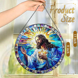8'' Jesus Christ Suncatcher Ornament, Stained Glass Window Hanging, Christian Home Decor, Religious Decor, Gifts for Christian, Gifts for Christmas, Religious Gift