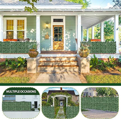 Artificial Ivy Privacy Fence Screen,39.4" x 236" UV-Anti Fake Leaves Plant Vine,Privacy Hedges Wall for Indoor Outdoor Garden Backyard Decor