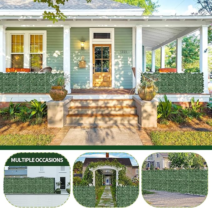 Artificial Ivy Privacy Fence Screen,39.4"x158" UV-Anti Fake Leaves Plant Vine,Privacy Hedges Wall for Indoor Outdoor Garden Backyard Decor