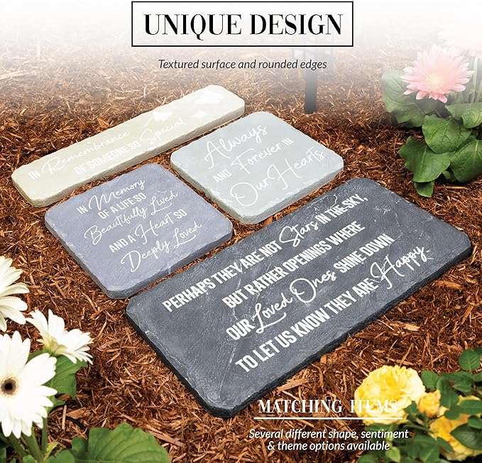 Pavilion Gift Company – Life So Beautifully Lived – 7.75” Indoor Outdoor Weatherproof Decorative Garden Stepping Stone Beloved Grave Memorial in Memory Bereavement Remembrance Loss Gift