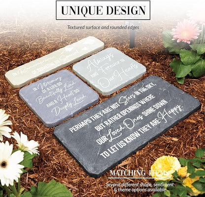 Pavilion Gift Company 25323 Always & Forever-7.75" x 7.75" Garden Stone, Light Gray, White