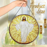 8'' Jesus Christ Stained Glass Suncatcher, Stained Glass Window Hanging, Religious Christmas Ornament, Christian Holiday Decor, Gift for Christmas, Religious Gifts, Christian Gifts