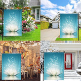 Lotus Flower Garden Flags,Sunmer Garden Flag for Outside/Outdoor Double Sided Hanging Decorations 12x18 Inch