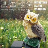 SmilingTown 2 Packs Owl Solar Garden Lights Outdoor Decorative Stake Light Waterproof Owl Decory to Scare Birds Away Yard Patio Lawn Ornaments Halloween Decorations