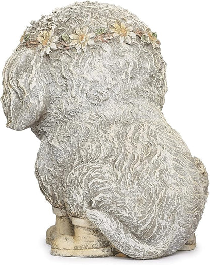 Roman Garden - Dog in Rain Boots Statue, 9H, Pudgy Pals Collection, Resin and Dolomite, Decorative, Garden Gift, Home Outdoor Decor, Durable, Long Lasting