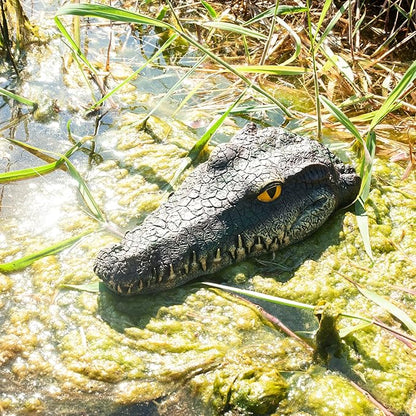 Floating Alligator Head Decoy for Ponds & Pools – Realistic Crocodile Head Garden Decor, Floating Alligator Garden Accent for Pond, Pool, and Yard Decoration