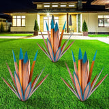 Homight Large Tequila Rustic Sculpture, Rustic Metal Agave Plants for Outdoor Patio Yard, Home Decor Hand Painted Metal Agave Garden Yard Statue, Outdoor Lawn Ornaments (3 Big)