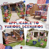 RattanView 6 Pack Outdoor 4th of July Yard Signs Stars and Heart Front Porch Decor with Stakes Red White Blue Lawn Sign Flower Pot for Garden Patio Lawn Independence Day Patriotic Party Decorations