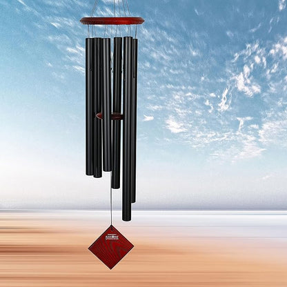 Woodstock Chimes Pluto Wind Chime for Outside 37" Black Medium Tone Sound for Outdoor Garden, Patio, Porch Decor Gifts, Encore Collection, DCK37