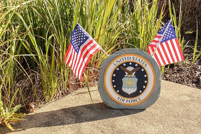 Red Carpet Studios Military Garden Stone with Flags, 10", United States Air Force