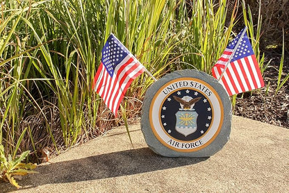 Red Carpet Studios Military Garden Stone with Flags, 10", United States Air Force
